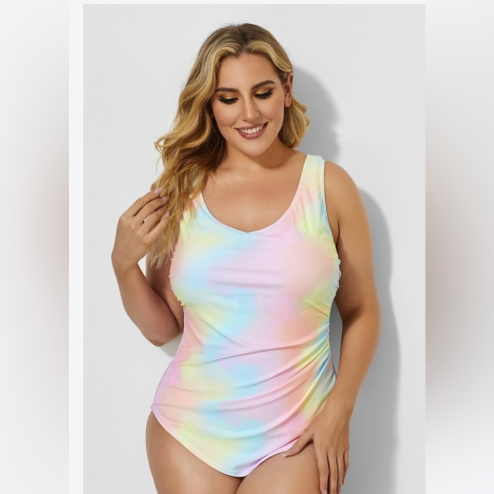 Meet Curve Rainbow Sarong Front One Piece